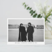 クラシックブラック&ホワ結婚イト サンキューカード (スタンド正面)