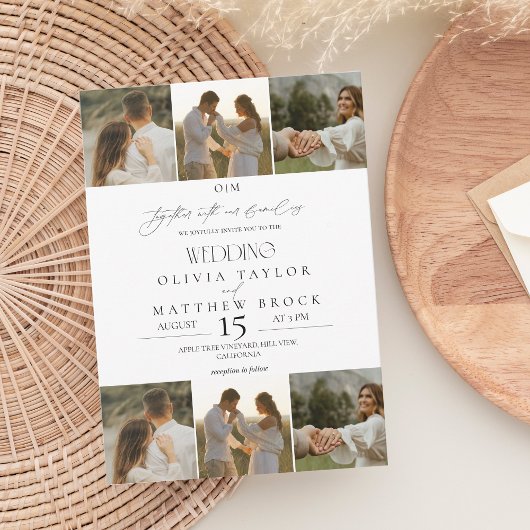 クラシックブラック&ホワ結婚イト 招待状