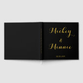 クラシックブラック 12"x12" ゲストブック (オーダーメイドテキスト付き) (全面)