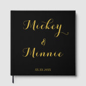 クラシックブラック 12"x12" ゲストブック (オーダーメイドテキスト付き) (正面)