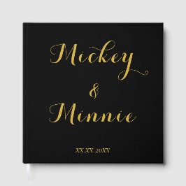 クラシックブラック 12"x12" ゲストブック オーダーメイドテキスト