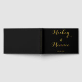 クラシックブラック 9"×6" ゲストブック オーダーメイドテキスト (全面)