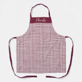 クラシックブルゴーニュとホワイトパーソナライズされたエプロン エプロン (正面)