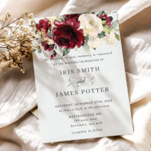 クラシックブルゴーニュアイボリー結婚フローラ