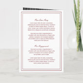 クラシックブルゴーニュエレガントな結婚式 招待状 (裏面)