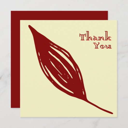 クラシックブルゴーニュエレガントー葉 サンキューカード (正面/裏面)
