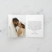 クラシックブルゴーニュ写真優雅な結婚式 サンキューカード (内部)