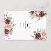 クラシックブルゴーニュ赤面バラ&牡丹 エンクロージャーカード (裏面)