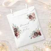 クラシックブルゴーニュ赤面バラ&牡丹 フェイバーバッグ (クリップ留めされた状態)