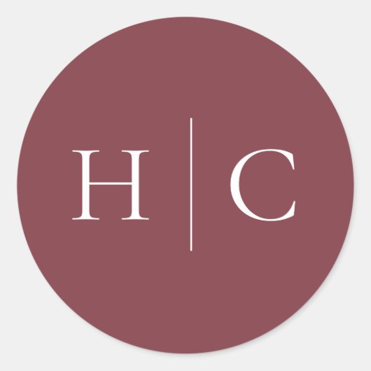 クラシックブルゴーニュ赤面バラ&牡丹 ラウンドシール (正面)