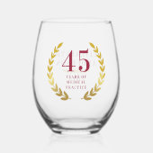 クラシックブルゴーニュ金ゴールド祝リース名 ステムなしワイングラス (正面)