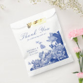 クラシックブルーとホワイトの結婚フローラ フェイバーバッグ (封をした状態)