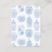 クラシックブルーと白のベビーシャワー用本 エンクロージャーカード (裏面)