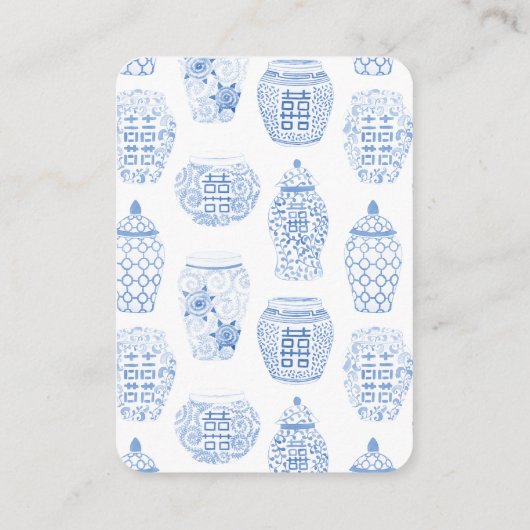 クラシックブルーと白のベビーシャワー用本 エンクロージャーカード (裏面)