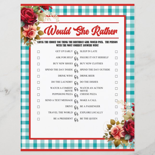 クラシックブルーの誕生日パーティーゲーム 彼女はどちらかというと (正面)