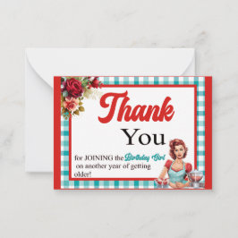 クラシックブルーの誕生日パーティー感謝カード ノートカード