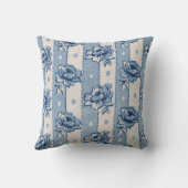 クラシックブルーアイボリーフローラテーマ枕 クッション (裏面)
