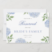 クラシックブルーアジサイの結婚式指定席カード 招待状 (裏面)