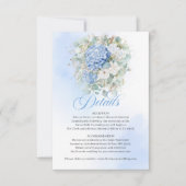 クラシックブルーアジサイの結婚式詳細カード 出欠カード (正面)