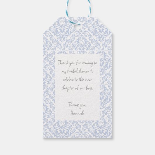 クラシックブルーアジサイパーソナライズされたア ギフトタグ (裏面)