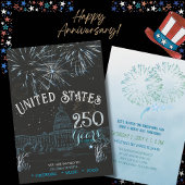 クラシックブルーアメリカ250周年花火招待状 招待状