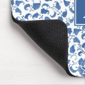 クラシックブルーアンドホワイトヴィンテージチノワセリーシック マウスパッド (コーナー)