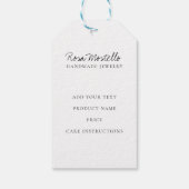 クラシックブルーアーティザンビジネスジェムハートジュエリー ギフトタグ (裏面)