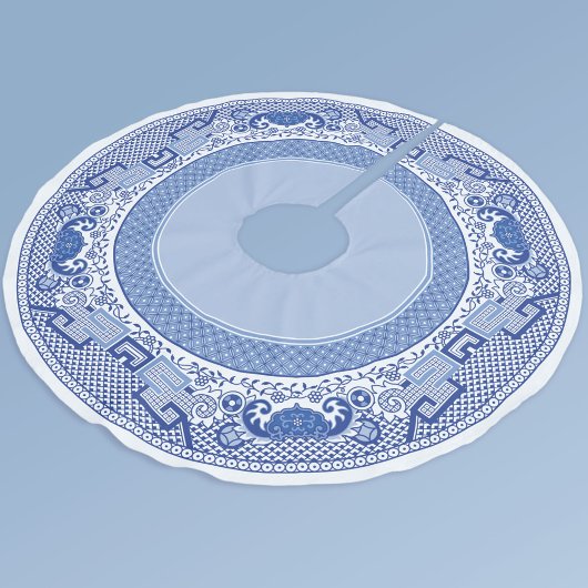 クラシックブルーウィローツリースカート ブラッシュドポリエステルツリースカート