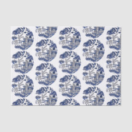 クラシックブルーウィローデザインティッシュペーパー 薄葉紙