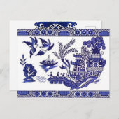 クラシックブルーウィローデザイン ポストカード (正面/裏面)