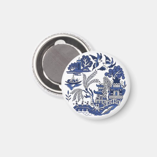 クラシックブルーウィローデザイン マグネット (正面/裏面)