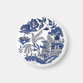 クラシックブルーウィローデザイン マグネット (正面)