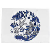 クラシックブルーウィローデザイン ラージペーパーバッグ (裏面)