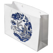 クラシックブルーウィローデザイン ラージペーパーバッグ (裏面アングル)