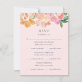 クラシックブルーウォーター数々のカラーイベント結婚ズ 出欠カード (正面)