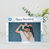 クラシックブルーウォーター色金ゴールドハッピーハヌカー写真 シーズンカード (スタンド正面)