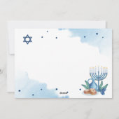 クラシックブルーウォーター色金ゴールドハッピーハヌカー写真 シーズンカード (裏面)