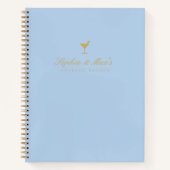 クラシックブルーカップル空白のカクテルレシピ ノートブック (正面)