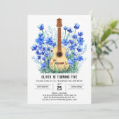 クラシックブルーギター少年誕生日 招待状 (スタンド正面)