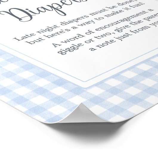 クラシックブルーギンガム深夜おむつ ポスター (角)