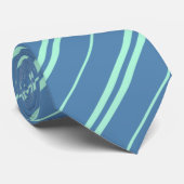 クラシックブルーグリーン学校のストライプパターン ネクタイ (ロール)