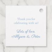 クラシックブルーグリーン水彩フローラ結婚の紋章 フェイバータグ (裏面)