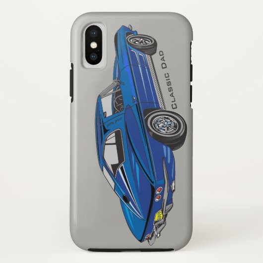 クラシックブルーコルベットデザインiPhone Xケース Case-Mate iPhoneケース (裏面)