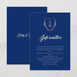 クラシックブルーゴールデン王室のモノグラムラグジュアリー エンクロージャーカード