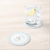 クラシックブルーシンプルロッキングホース男の子ベイビーシャワー ペーパーコースター (インサイチュ)