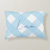 クラシックブルージエレガントンガムボーイ子供部屋 アクセントクッション (正面)