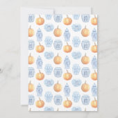 クラシックブルージンジャージャースパンプキンベビーシャワーパーティー 招待状 (裏面)