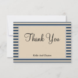 クラシックブルーストライプサンキューカード