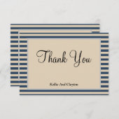 クラシックブルーストライプサンキューカード (正面/裏面)
