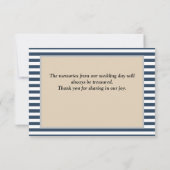 クラシックブルーストライプサンキューカード (裏面)